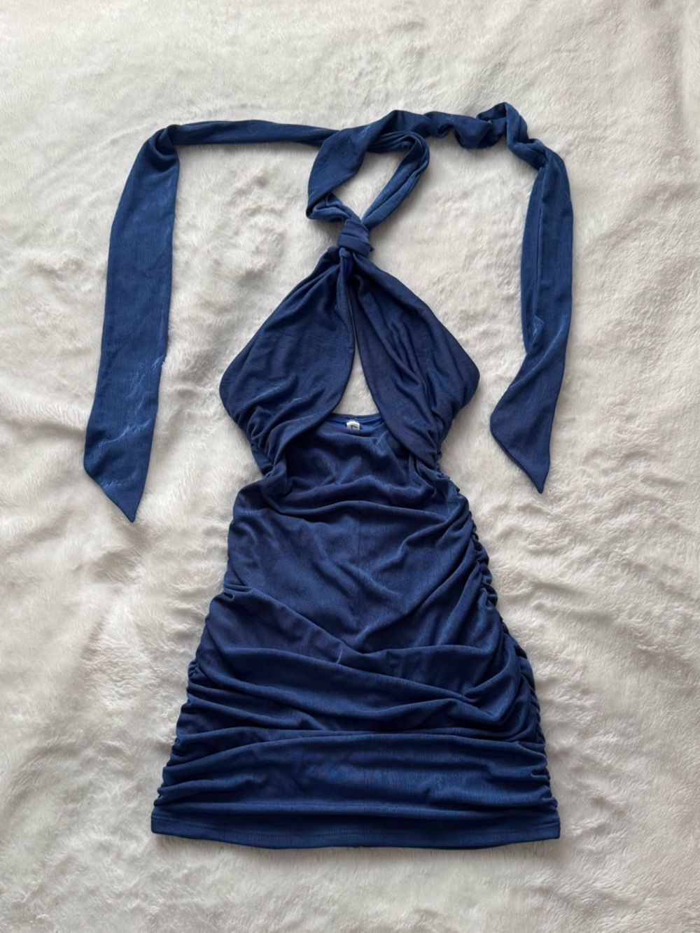 Ruched Bodycon Dress in Royal Blue